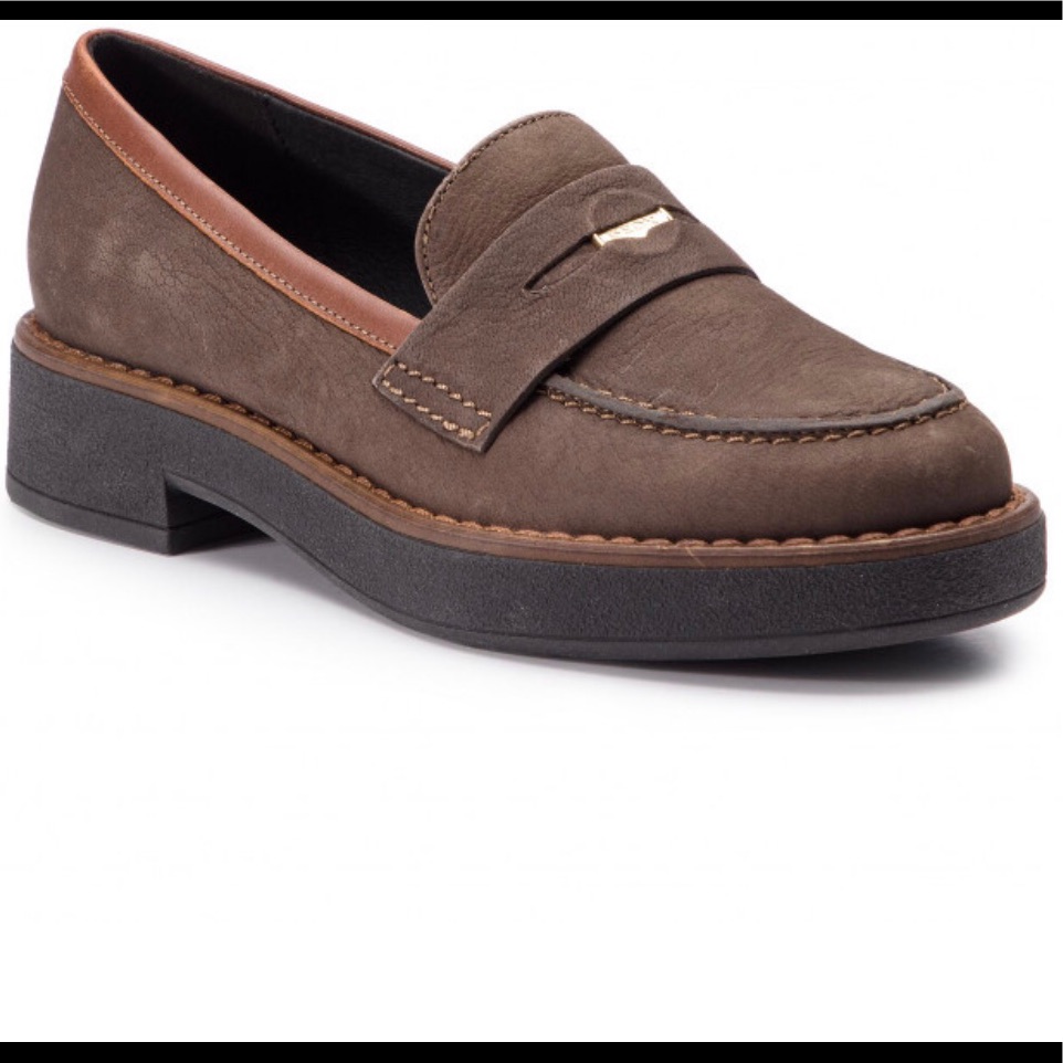 Geox Adrya Platform Flat Slip On Moccasins Loafers Brown Size 10/40 New